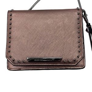 Authentic‎ Rebecca Minkoff Rose Gold Wristlet or Crossbody with silver studs